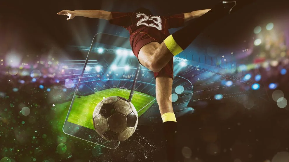 Ilustrasi layar olahraga dengan pertandingan dan kategori kompetisi
